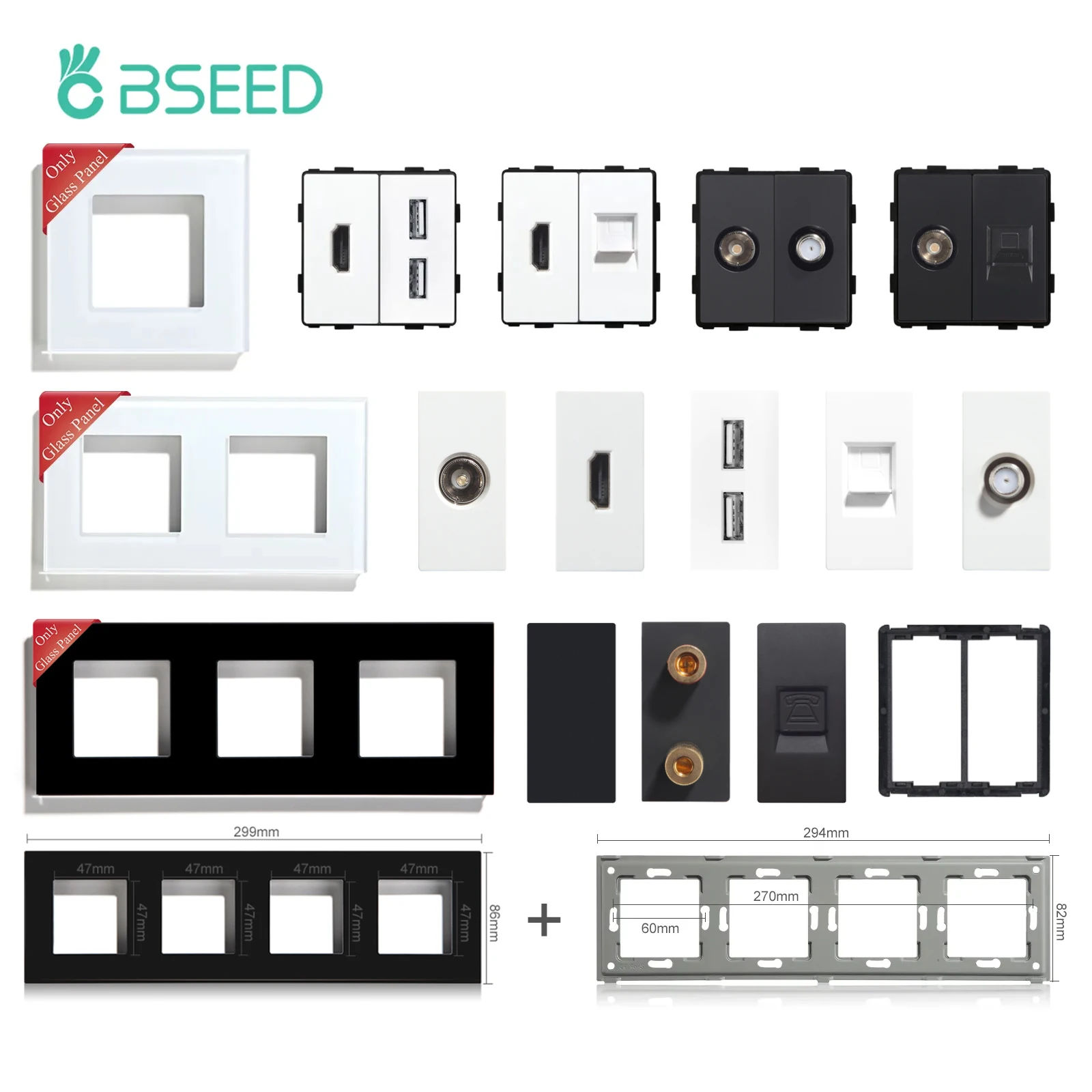 BSEED-Glass-Frames-EU-Standard-PIR-Sensor-Switches-Module-Part-Wall ...