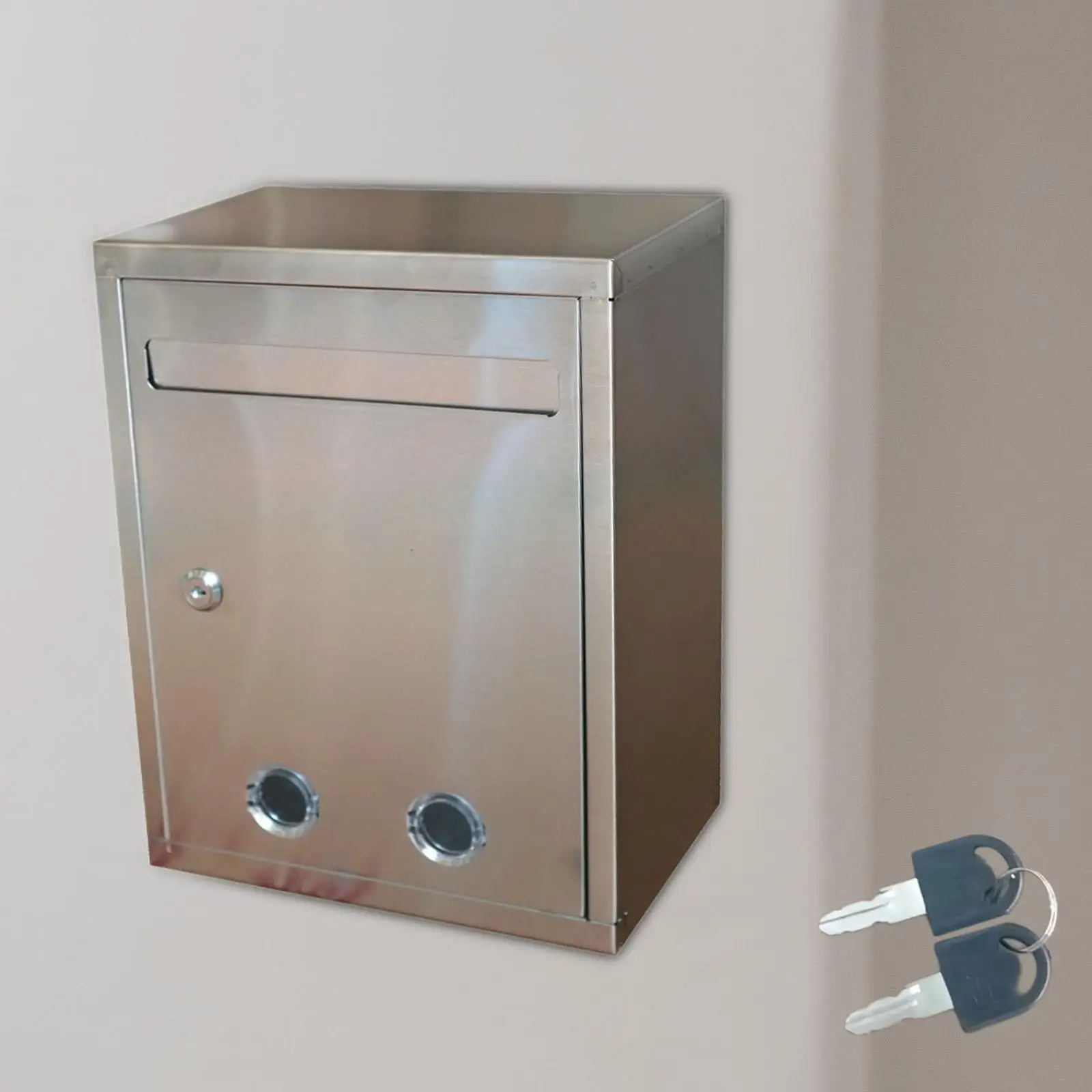 Suggestion Box Donation and Collection Key Drop Box Stainless Steel Organizer Ballot Comment for Charity Tip Jar Ballots