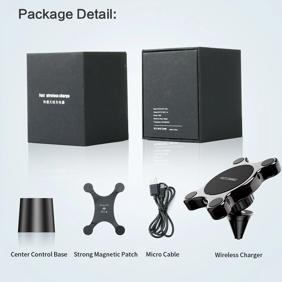 MEIXUN Qi Wireless Car Chargers Magnetic Wireless Car Charger Mount Air vent for iPhone 12 13pro Fast Charging Car Phone Holder