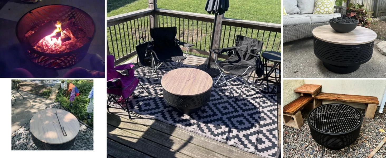 outdoor fire pit table