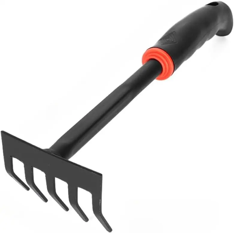 Garden Tool Set, 6 PCS Heavy Duty Gardening Tool Set with Rubber , Rake Shovel Outdoor Hand Tools Set, Comb Gifts for Se
