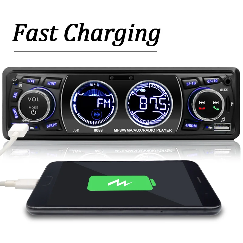 Car Radio 1din Stereo MP3 Player Audio Bluetooth FM Receiver Dual USB Support AU