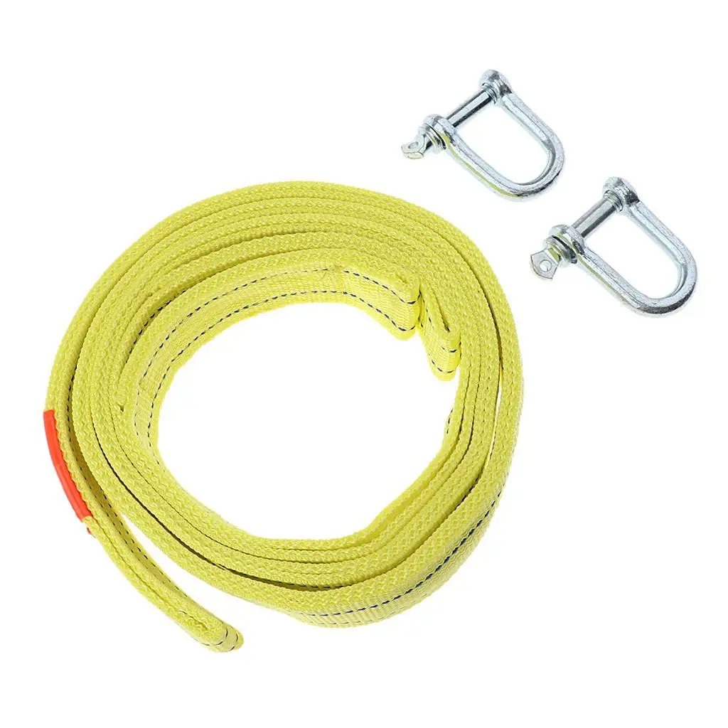 Strong 16 Ft Emergency Polyethylene Braid Tow Rope with Hooks ATV Car