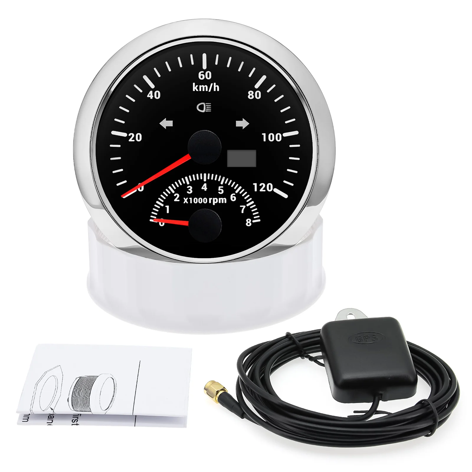 85mm GPS Speedometer With Tachometer 120KM/H 200KMH 120MPH For Car Truck Boat Sp