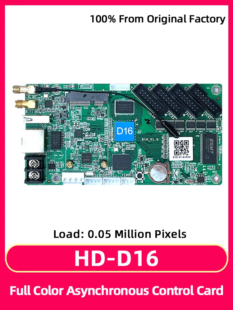 HD-D16 비동기 고성능 풀 컬러 LED 디스플레이 제어 카드, 와이파이 모드, LED 모듈 RGB 허브 75 에 사용 가능