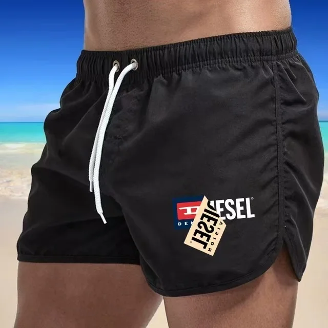 

New Fashion Men's Beach Trunks Summer Swim Gym Shorts Quick Drying Swimming Surf Ventilate Drawstring Fashion Casual Short Teen