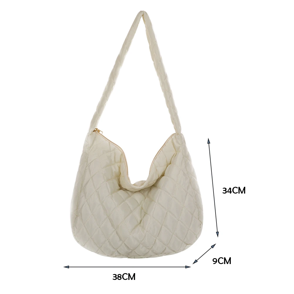 Quilted Shoulder Bag for Women Down Cotton Padded Crossbody Bag Tote Bucket Messenger Bag for Women Designer Handbag Purse 2023