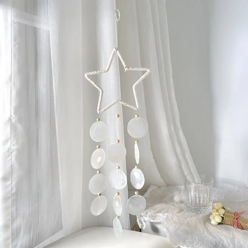 

Simple Ocean Birthday Gift Handmade Home Decor Hang Window Wind Chime Shell Ornament Shell Pendant Wood Crafts
