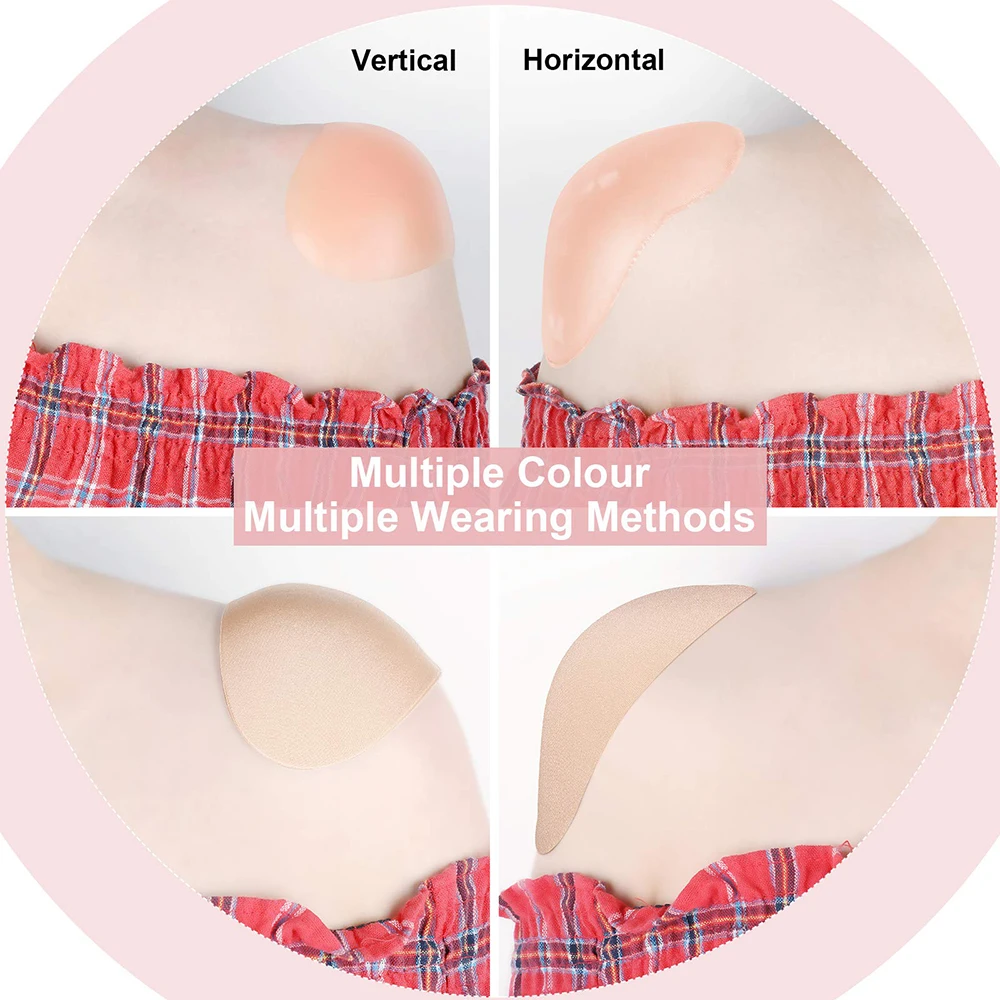 1Pairs Shoulder Push-up Pads Soft Silicone Adhesive Shoulder Pads Anti-Slip Enhancer for Unisex