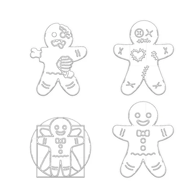 NEW Halloween Gingerbread Man Cookie Cutter Mold Hollow Bat Spider Fondant Embossing Stamp Baking Molds for Halloween Party 5