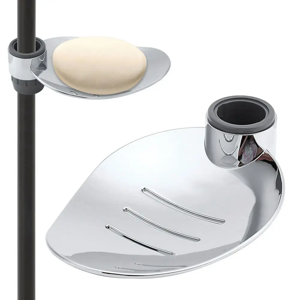 High Quality Soap Dishes Silver ABS Engineering Plastics Soap Holder Leaf Shape Adjustable Rail Slide Tray Bathroom Gadget