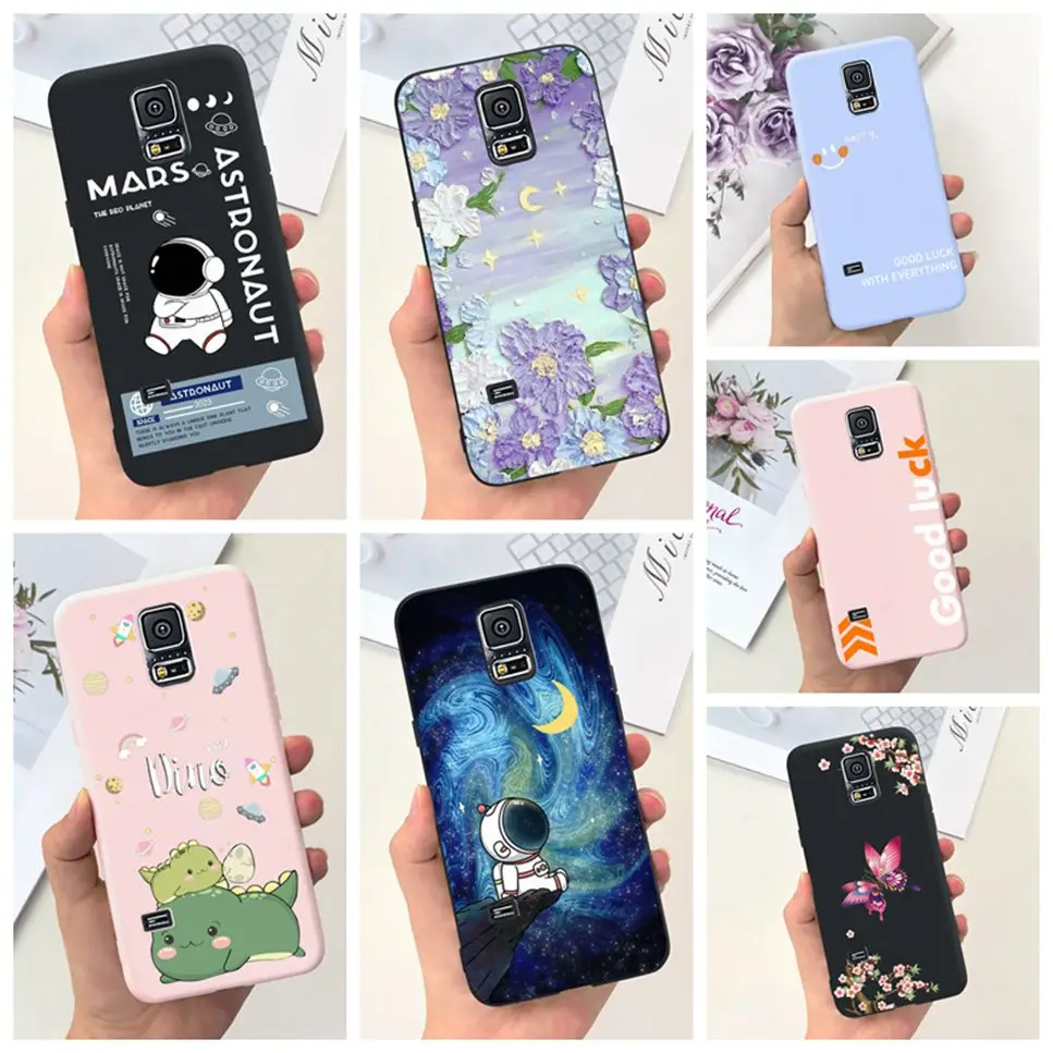 Per Samsung Galaxy S5 Sm-G900F Custodia Cute Dinosaur Astronaut Cover Posteriore In Silicone Morbido Per Samsung S5 S5 Bumper Phone Case Fundas