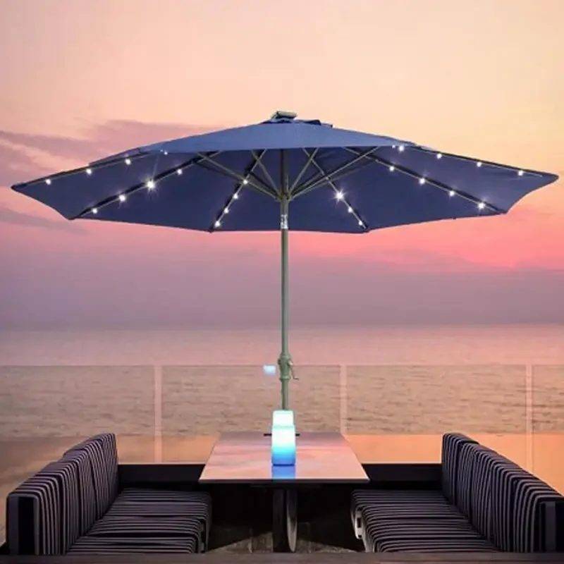 104 LED Parasol Garden Umbrella Light Outdoor Terrace Waterproof Solar Powered Lamp String for Garden Patio Fairy Lights Decor