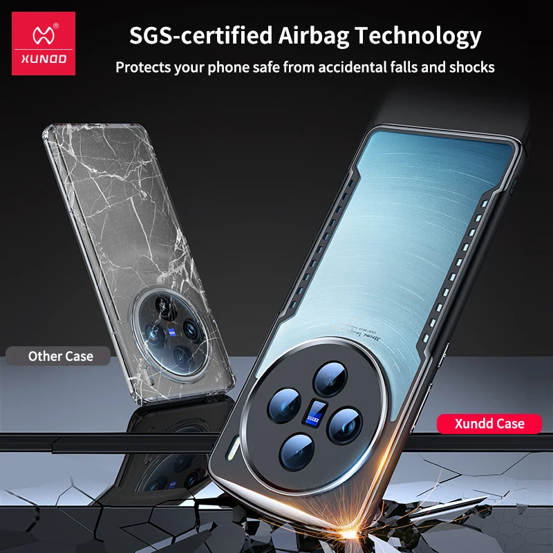 Xundd For VIVO X100 Pro X100 Case,Airbag Shockproof Shell Arc-shaped Edge Camera Full Protection Game Cover For VIVO X100 Pro