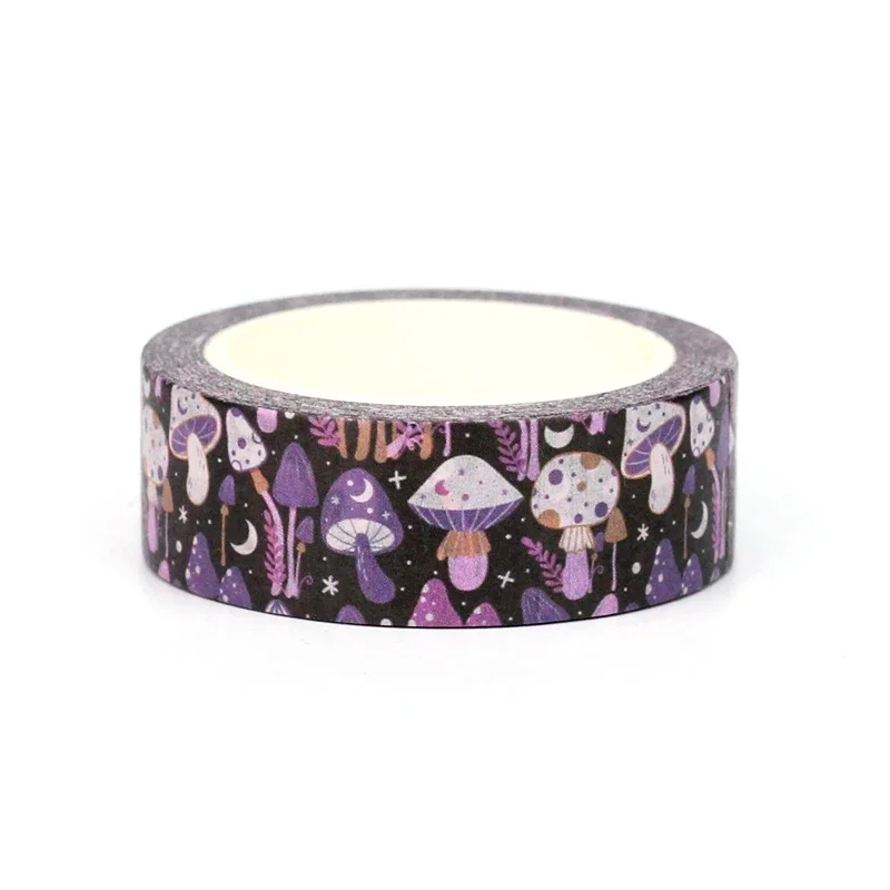 Washi Tape 1PC 10M Purple Mushroom Themed For Scrapbooking