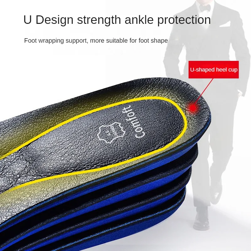 Shoe Insoles Leather Shoe Insoles for Men Women Cowhide Deodorization Shock Absorption