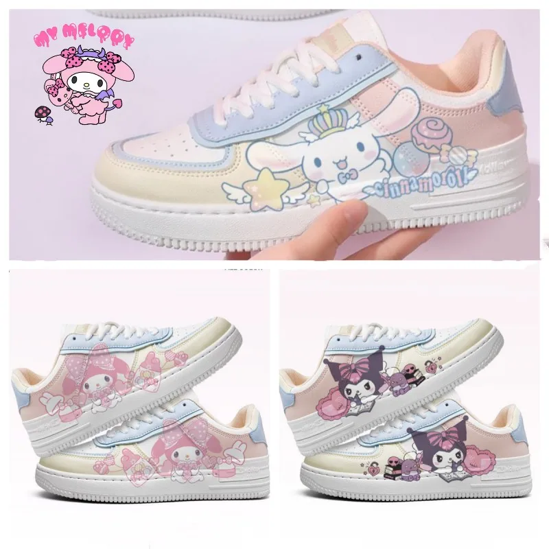 

My Melody Kuromi Cinnamoroll Kawaii Sports Shoes Anime Cartoon All Match Casual Sneakers Japanese White Shoes Children's Gift