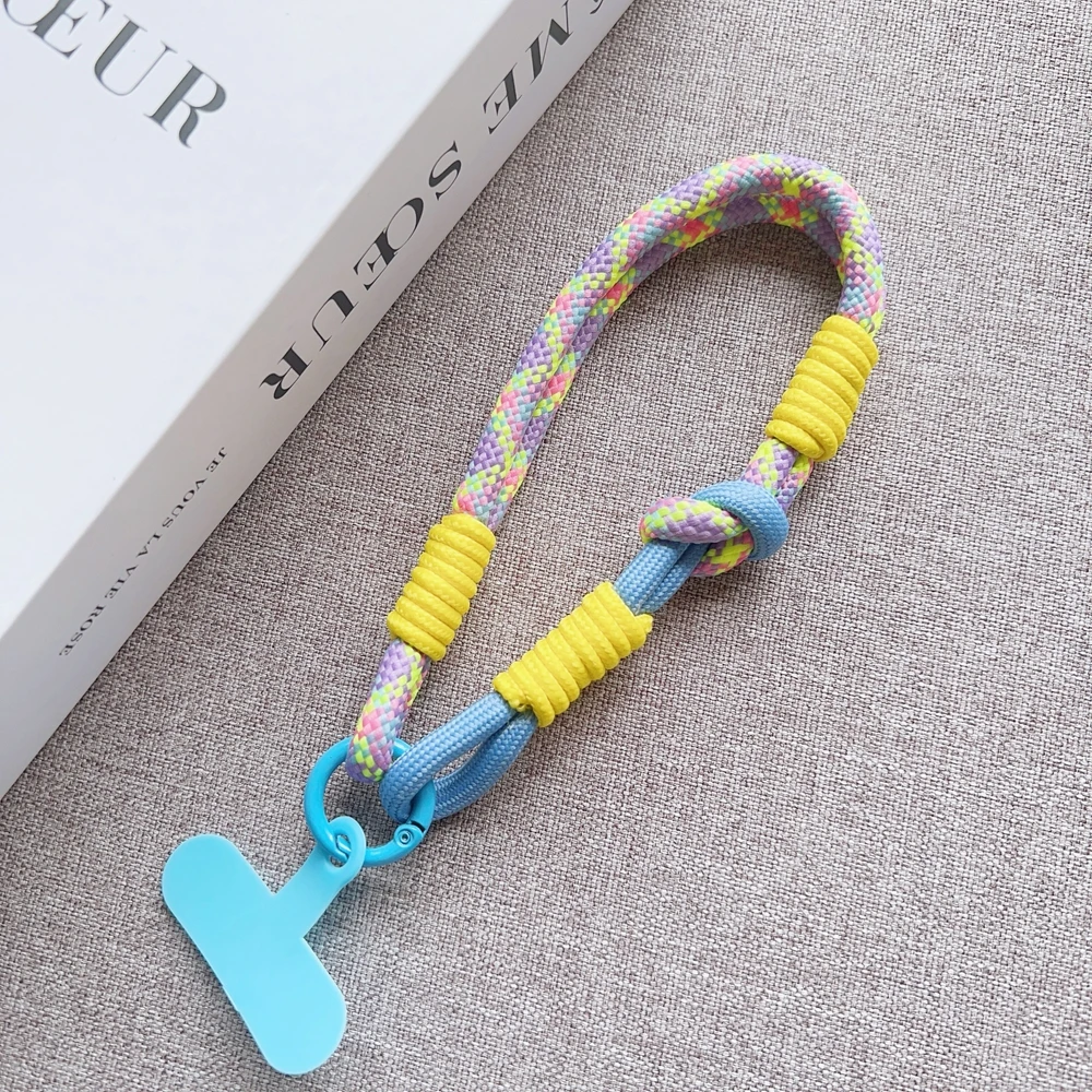 IN Korea Universal Geflochtene Kurze Handy Lanyard Strap Hängende Kette Ring Schnur mit Patch Handgelenk Strap Handy Abnehmbare – Detail 12