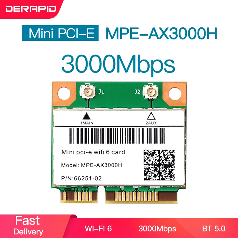 3000Mbps Wifi 6 Wireless Adapter Mini PCI-E Card Bluetooth 5.0 Notebook Wlan Wifi Card 802.11ax/ac 2.4G/5Ghz MU-MIMO Windows 10 usb wireless adapter Network Cards