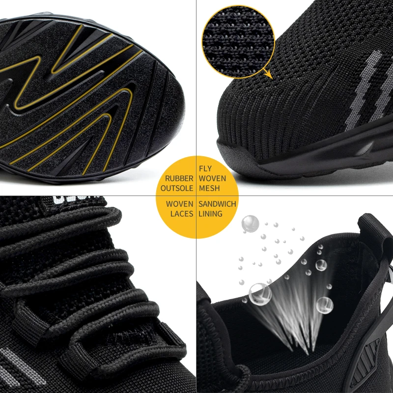 Work Safety Shoes Men Work Sneakers Steel Toe Protective Shoes Anti-puncture Boots Indestructible safety shoes men shoes