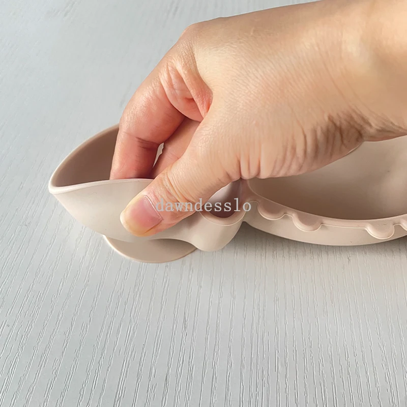 Baby safe silicone dining plate solid cute crab children dishes suction toddler training tableware kids feeding bowls silicone dining plate silicone feeding bowl baby food bowl