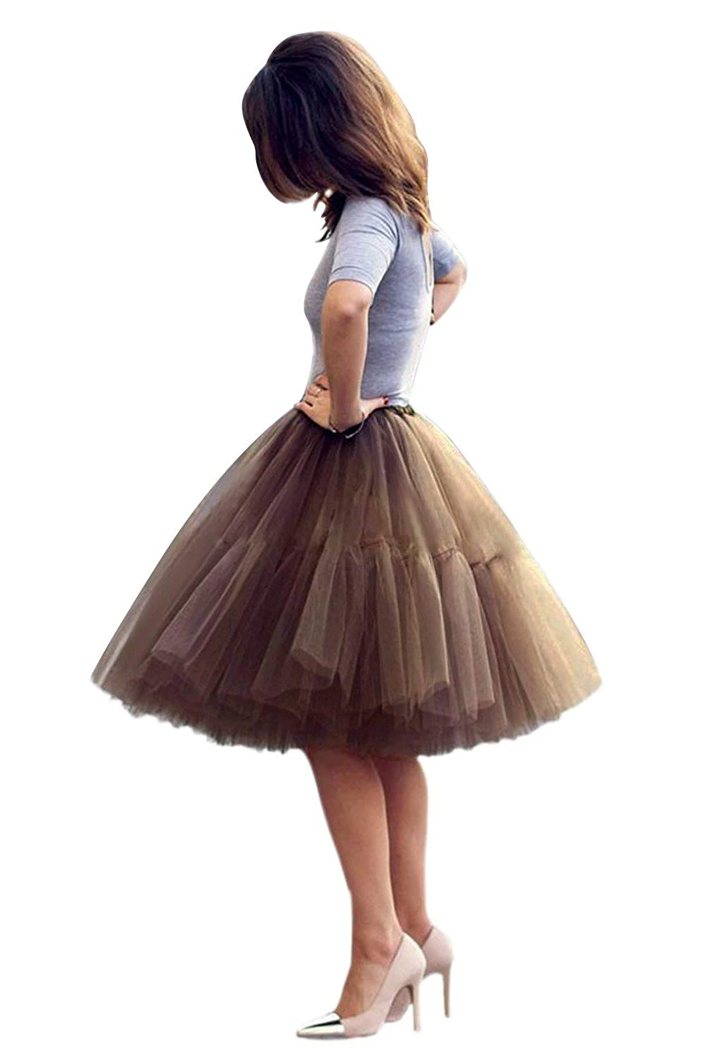 Jupon Tutu En Tulle Super Gonflé Pour Femmes - Ajustable (Tour De Taille 50-100cm) - Pour Cosplay, Robe Princesse, Lolita