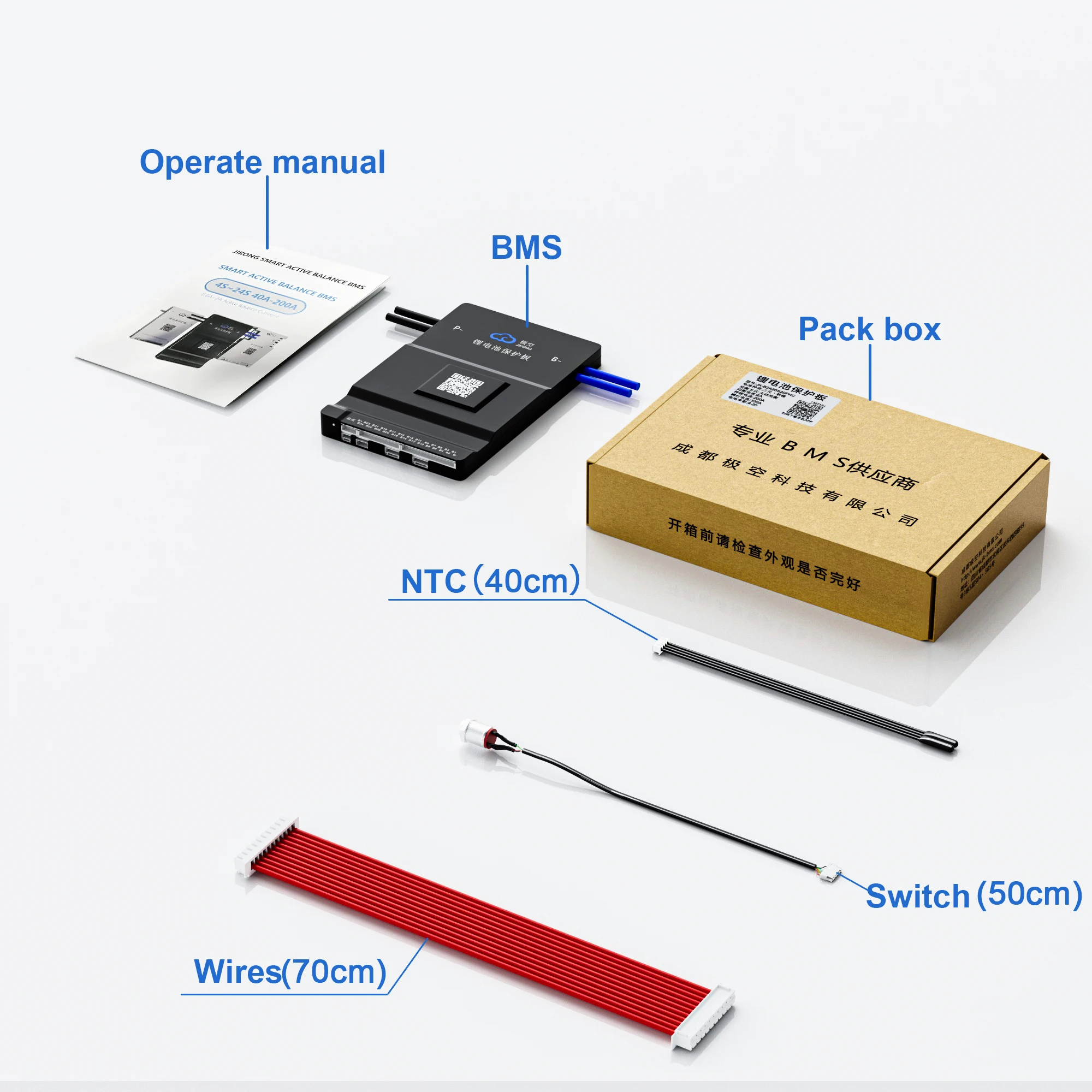 Active balancer BMS JK-B2A24S20P for 24S LiFePO4 batteries.