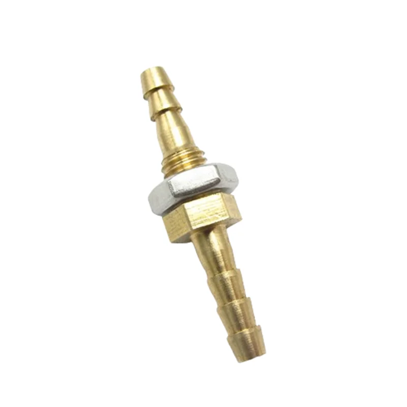 Pipe Fitting 4mm Hose Barb Equal Bulkhead Brass Barbed Tube Pipe Fitting Coupler Connector Adapter Fuel Gas Water
