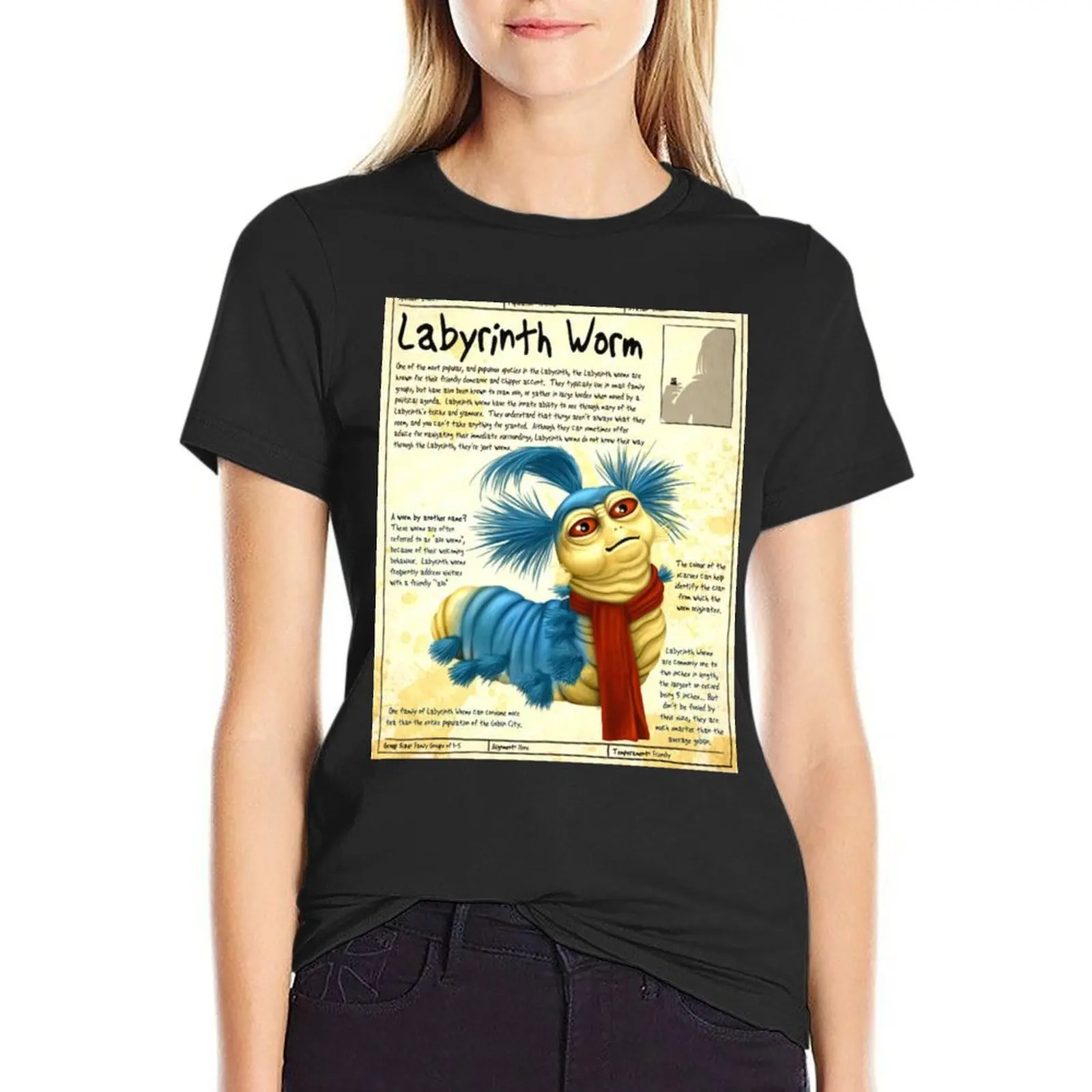 Labyrinth Worm T-Shirt vintage clothes lady clothes workout shirts for Women