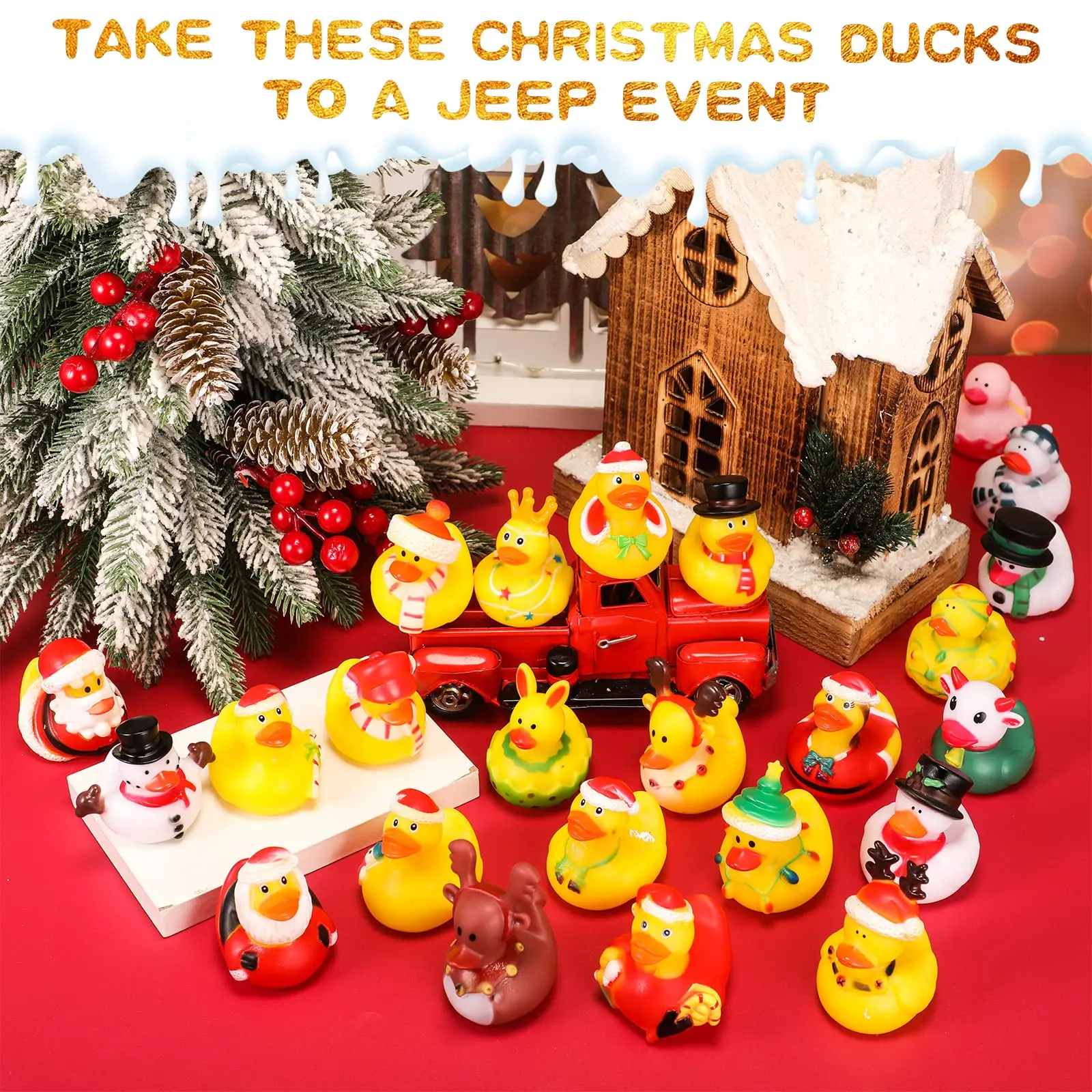 Christmas Rubber Duck Toy Santa Elk Snowman Christmas Duck Decor for Kid Xmas Winter Party Goodie Bag Stucking Filler Classroom 6