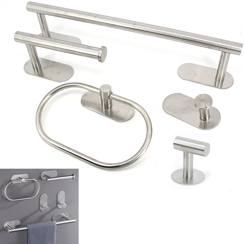 Towel Bar for Bathroom No Drilling Stainless Steel without drill Bathroom Accessories Toilet Tissue Roll Paper Holder Rack M20