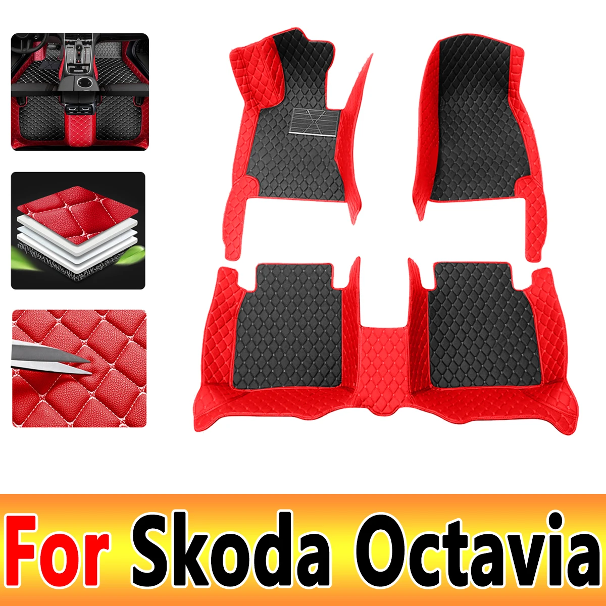 

LHD Car Floor Mats For Skoda Octavia MK3 5E 2023 2022 2021 2020 2019 2018 2017 2016 2015 2014 2013 Part Auto Accessories Carpets