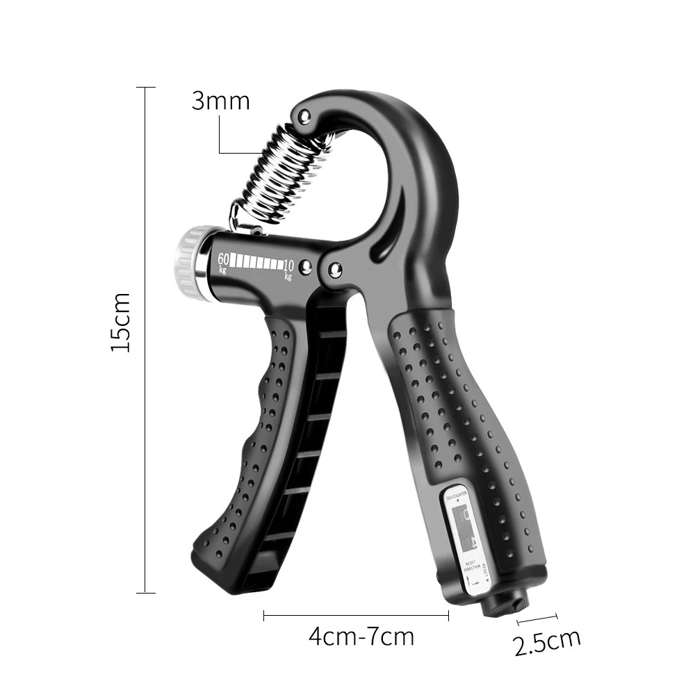 

10-60Kg Adjustable Heavy Gripper Fitness Hand Exerciser Grip FatGrip Wrist Increase Strength Spring Finger Pinch Carpal Expander