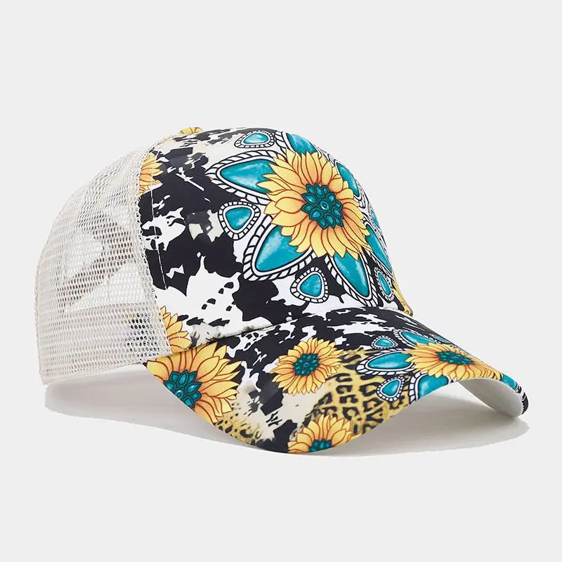 2023 Summer Polyester Print Casquette Baseball Cap Adjustable Breathable Mesh Outdoor Snapback Hats for Men and Women 191 5