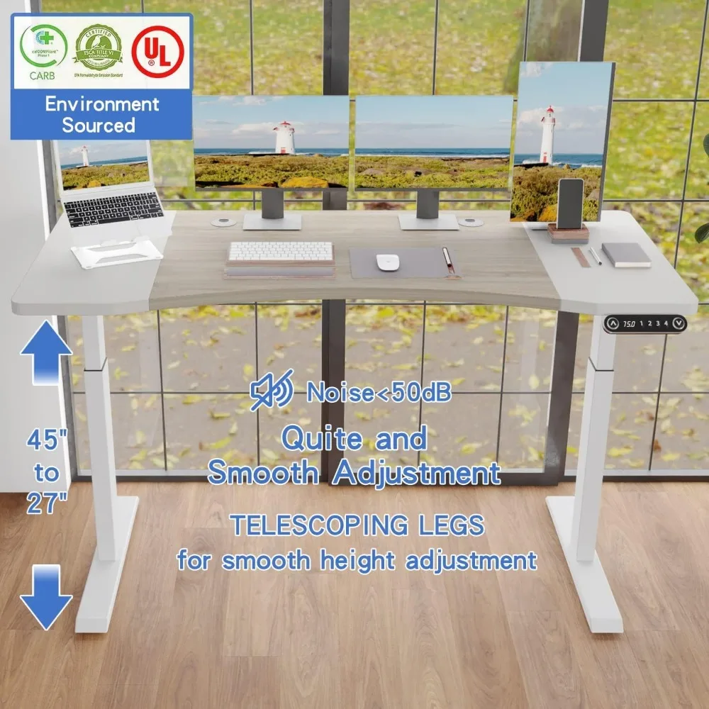 Dual Motor Height Adjustable Electric Standing Desk,Height Stand Up Computer Desk,Sit and Stand Home Office Desk 3