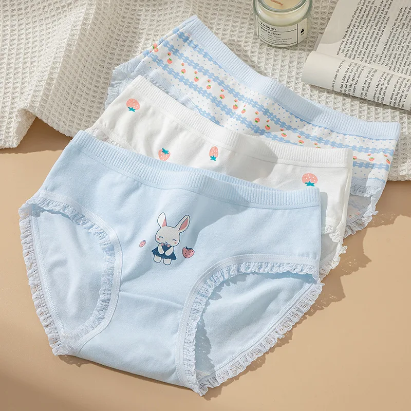 Cotton Strawberry Cute Rabbit Women's Panties Image 5