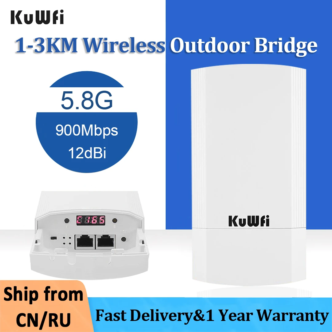 Kuwfi 2Pcs Long Range Outdoor Cpe 900Mbps 5Ghz Ripetitore Wireless Extender Access Point Ap Wifi Bridge Per Copertura Wifi Della Fotocamera