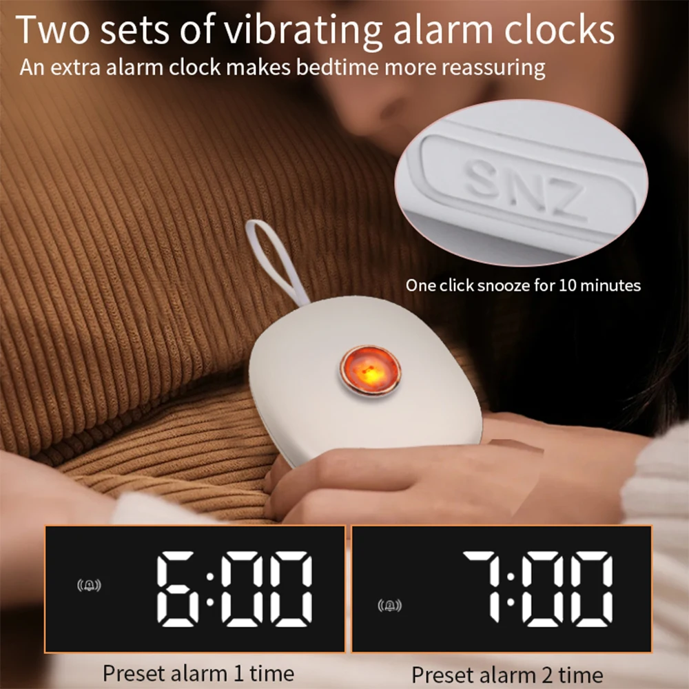 TS-BC670Silent Vibration Alarm Clock Students Wake Up Strong Wake Artifact Creative Cute Pet Mute LED Digital Clock BedsideClock