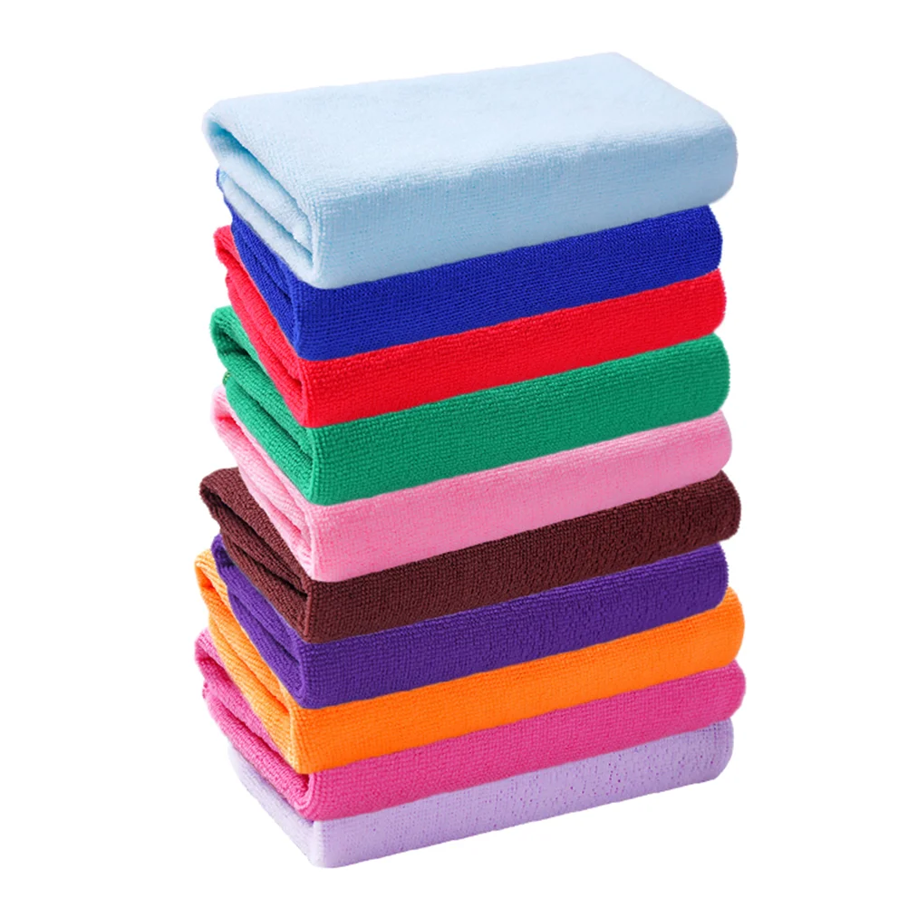 

10pcs/pack Microfiber Hand Towels Washcloths in Assorted Color Fast Dry Cleaning Cloths 25x25cm (Random Color)