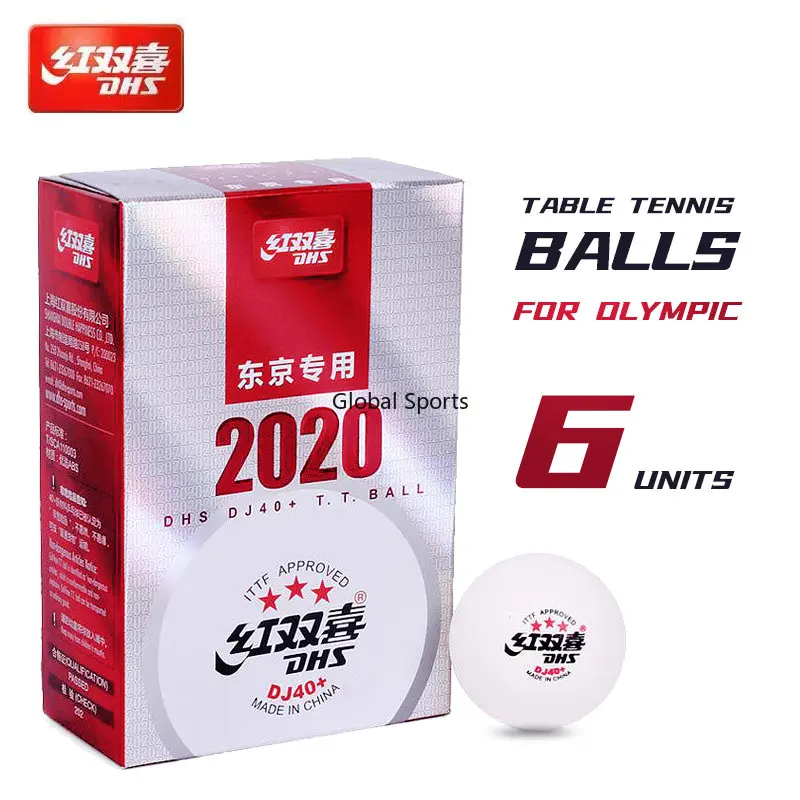 Original Dhs Dj40+ Ping Pong Balls 3 Stars Professional Table Tennis