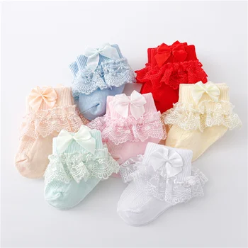 Lace Bow Baby Socks 1