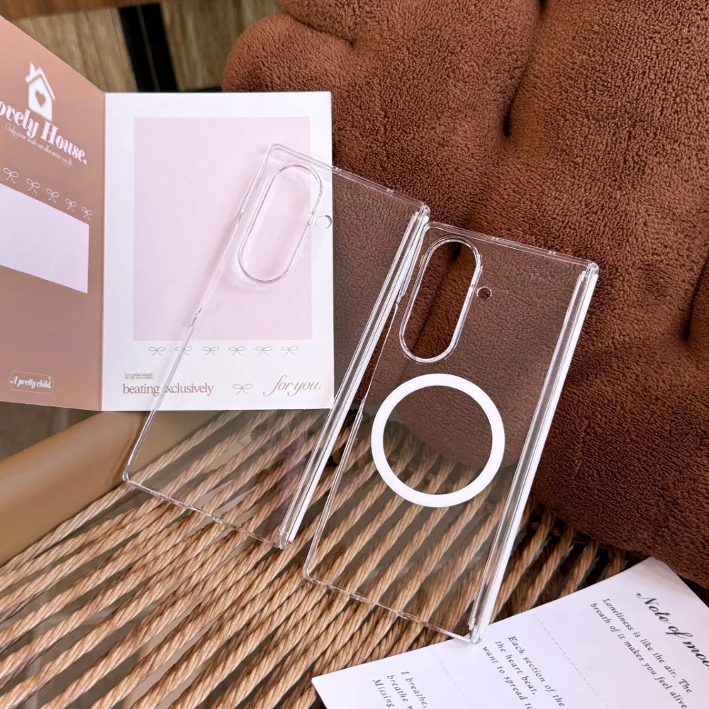 Transparent Magnetic Shockproof Case with Wireless Charging Support