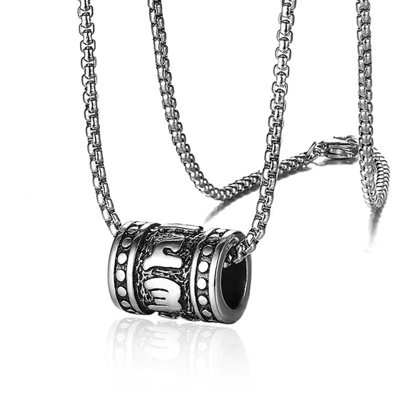 

CHUANGCHENG Religious Mens Tibetan Buddhist Amulet Pendant Men's Necklace Stainless Steel Jewelry Chains