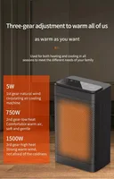 Chauffage portable 1500W en céramique PCT, radiateur domestique avec thermostat, panneau tactile LED, silencieux et sûr, chauffage électrique 3