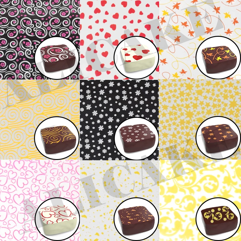  KTAIS 10 PC Chocolate Transfer Sheet, Transfer Paper With Mixed  Patterns, Used For Love/wedding Decoration/home Baking Set/cake Decoration  Tool (Color : Mixed color) : Home & Kitchen
