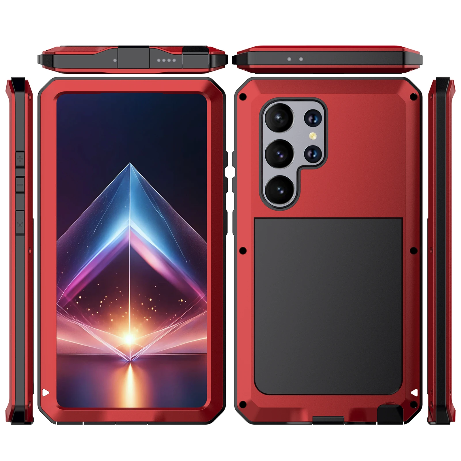 Heavy Metal Drop-Resistant Case with Dustproof and Shockproof Screen Protector