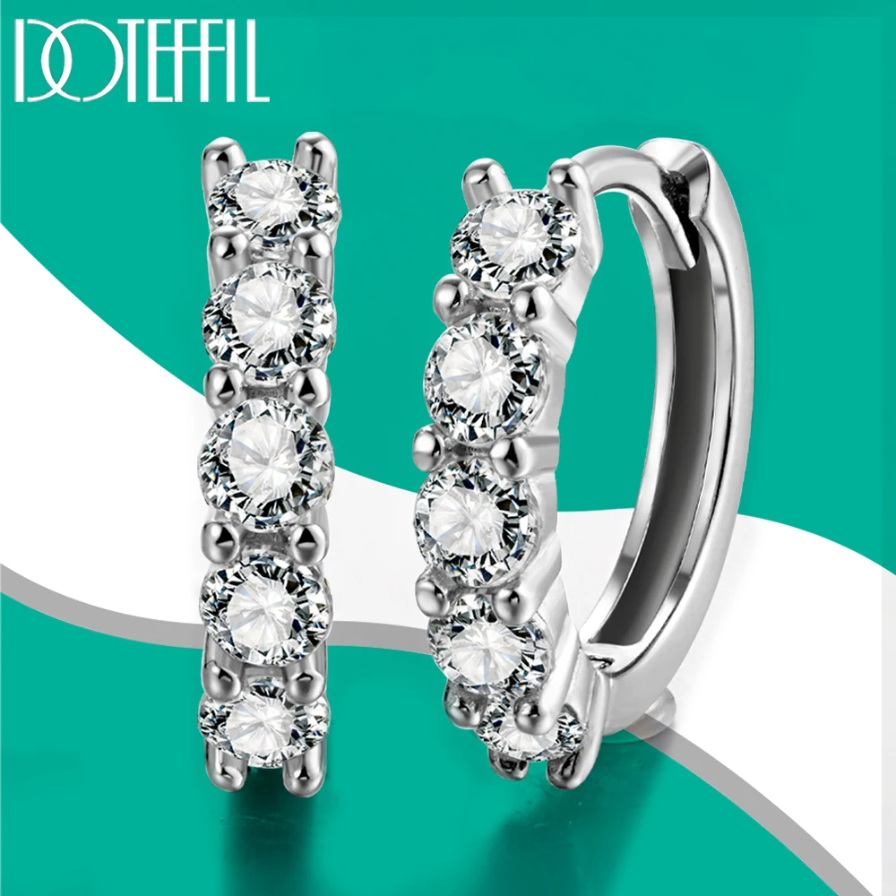 

DOTEFFIL D Color 1CT 3mm Moissanite Hoop Earring 925 Sterling Sliver Earring for Women Sparkling Fine Jewelry With GRA