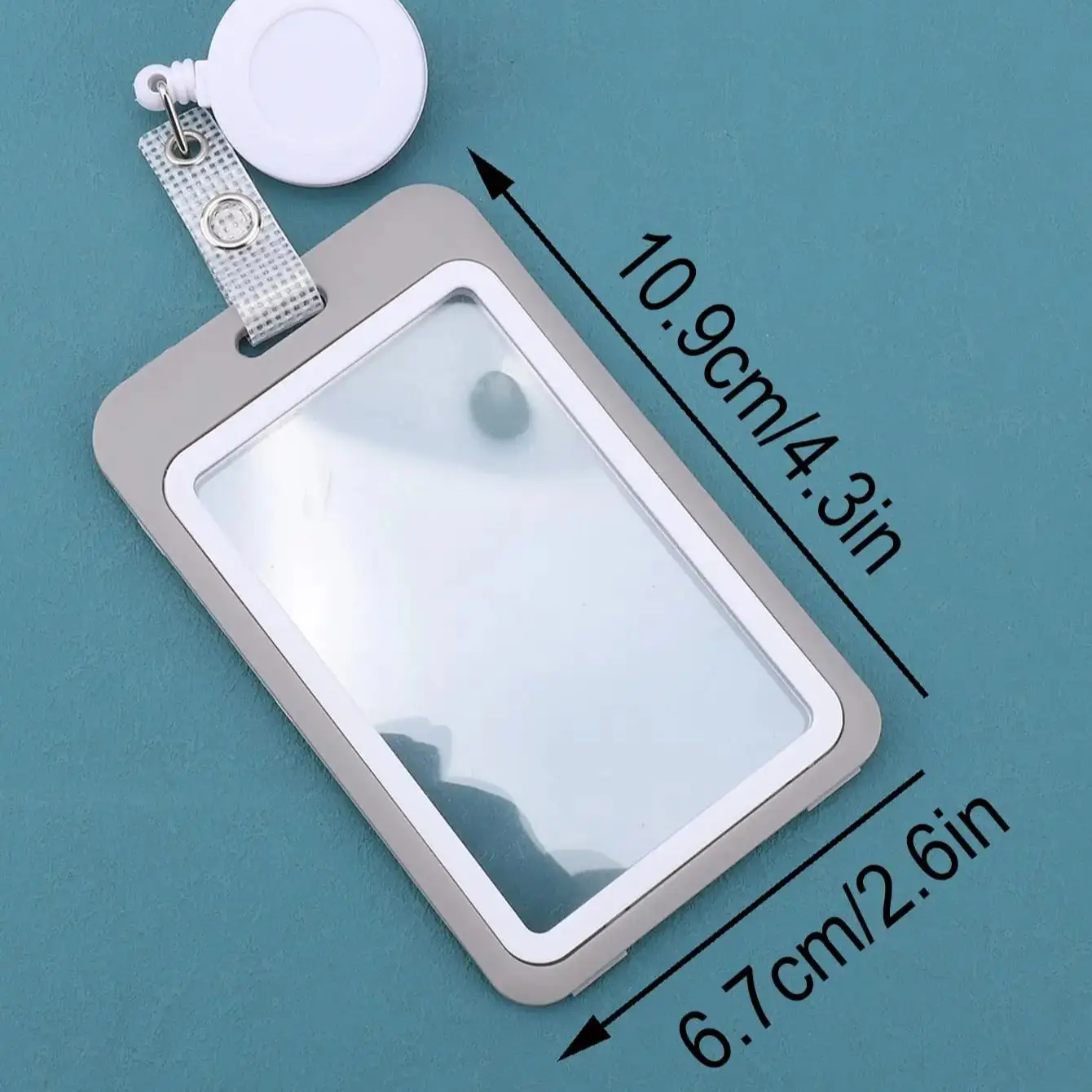 Retractable Transparent Badge Reel with Lanyard