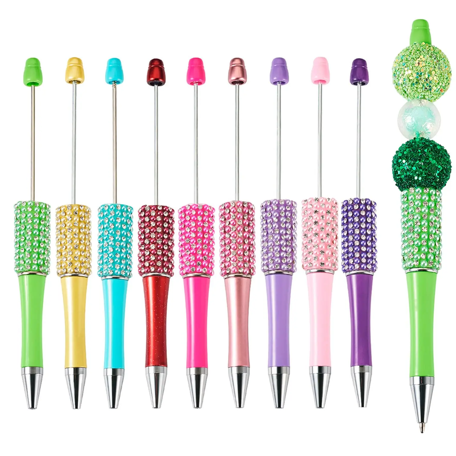 

40Pcs Creative DIY Handmade Sticker Set Diamond Pearl Ballpoint Pen Advertising Gift Pen Student Stationery