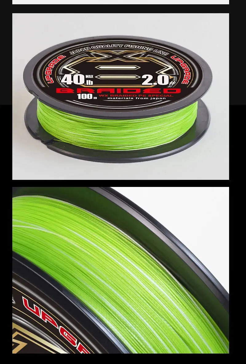 New JAPAN PE X8 UPGRADE Braided 100-500M Green White Fishing Line